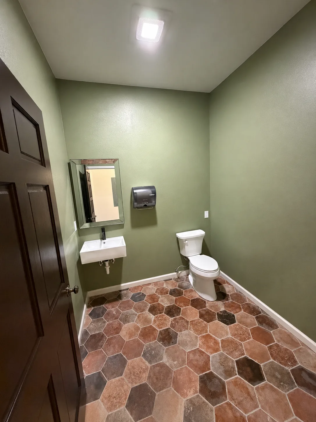 Bathroom with new vanity and tile