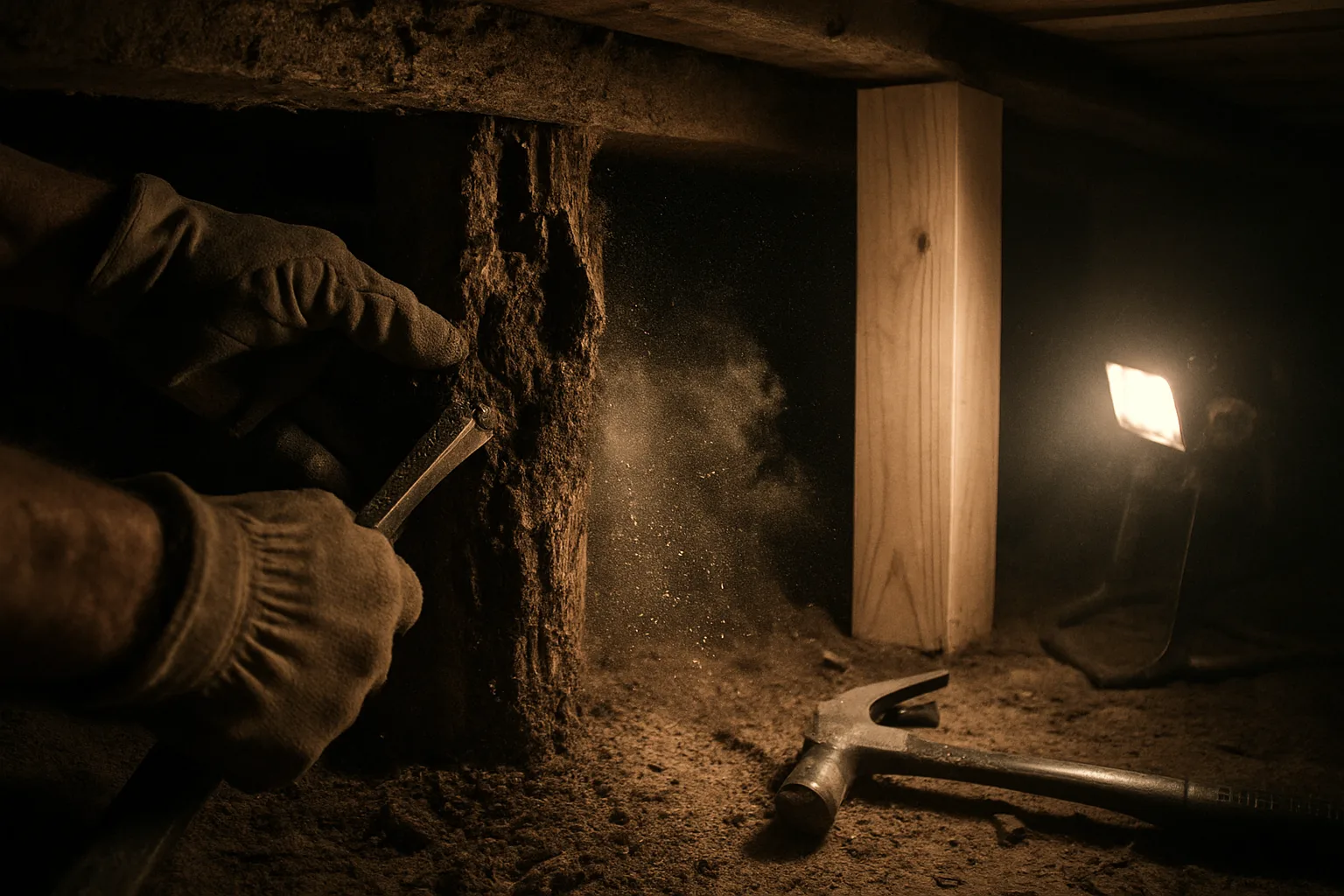 Replacing termite-damaged framing